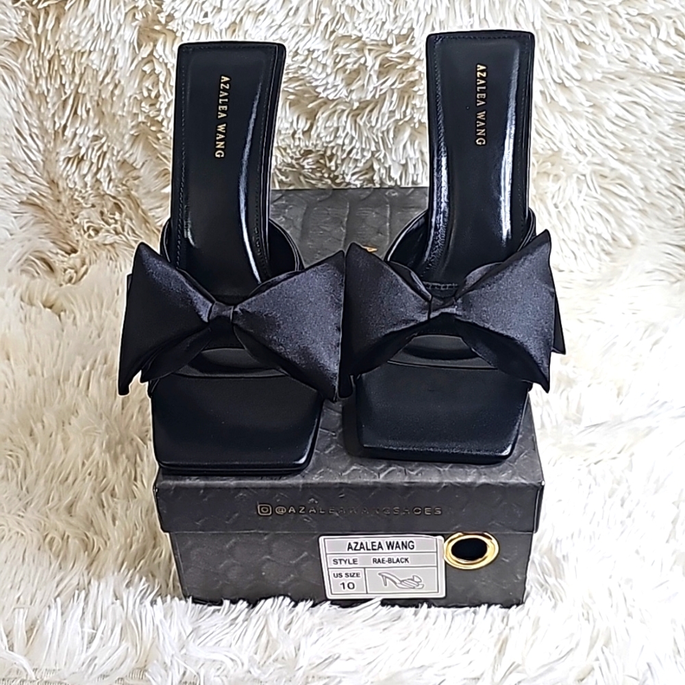 Azalea Wang Rae Bow Stilletto Sandals - Size 10